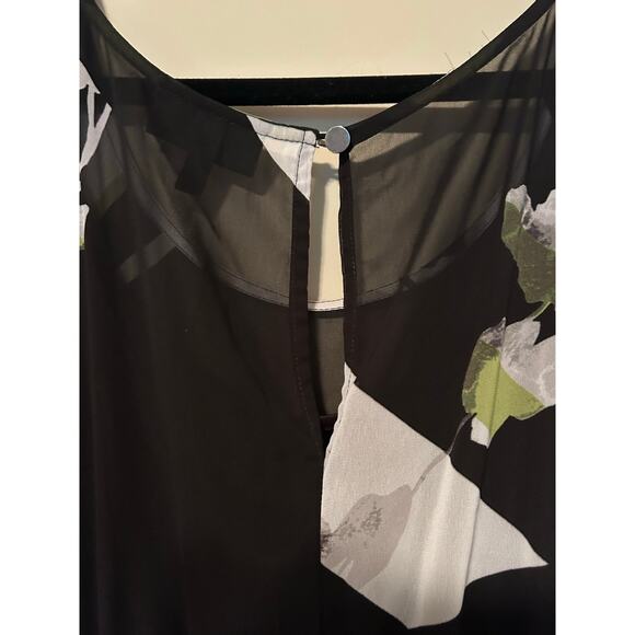 Lane Bryant black white and green sleeveless dress with pleated skirt, sz 14/16 - Picture 6 of 10